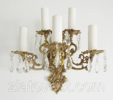 Бра 5-ріжкове латуне, фото 1