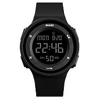 Skmei 1445 черные с черным циферблатом мужские спортивные часы