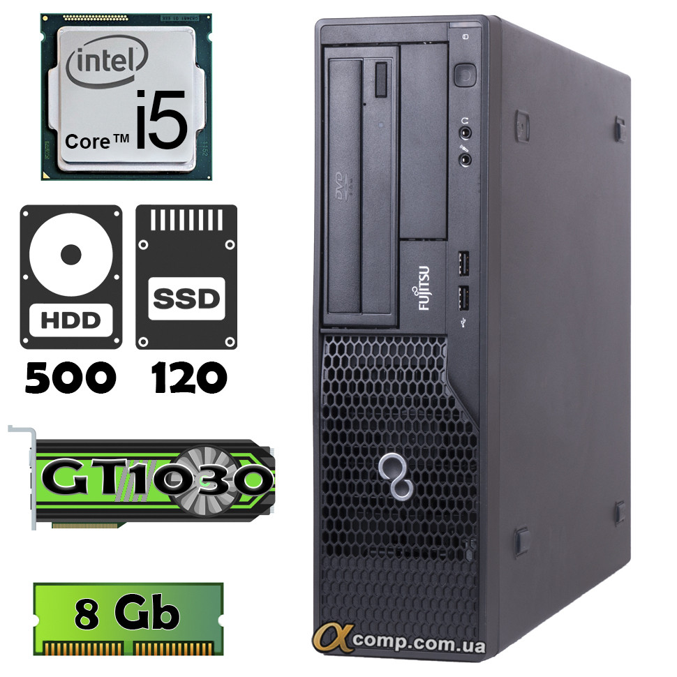 Fujitsu E510 (i5 3330 • GT1030 • 8Gb • 500Gb • ssd 120Gb) dt