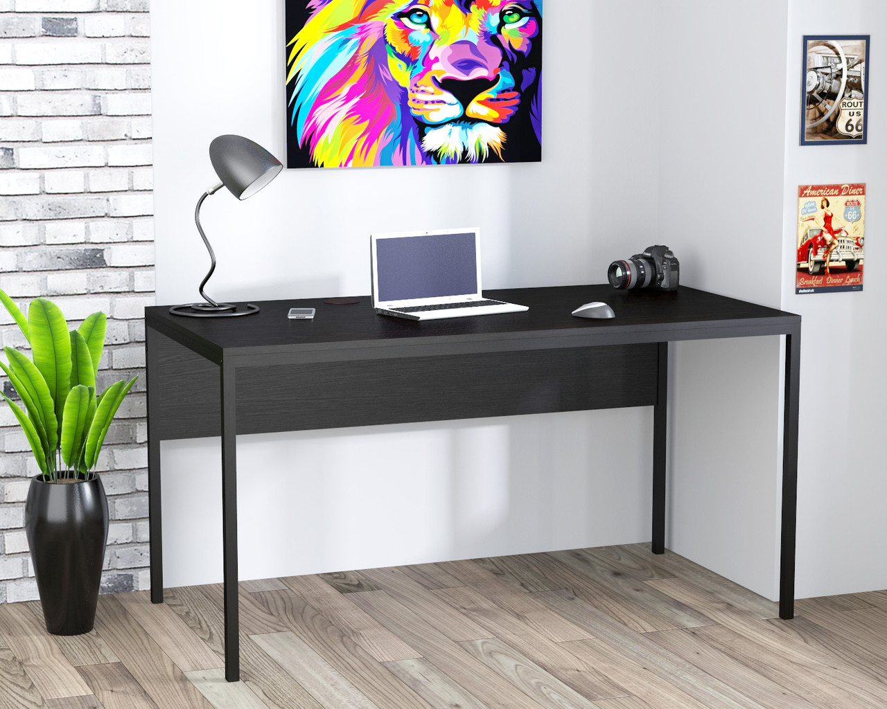 Комп'ютерний прямий стіл без ящиків LOFT-3p