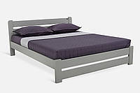 Двуспальная кровать Оскар в скандинавском стиле из массива сосны, Серый, 140х190