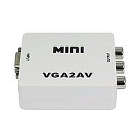 Конвертер mini VGA в AV TCOM, гнездо VGA (IN) - 3 гнезда RCA (OUT)