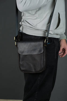 Чоловіча сумка Томас з натуральної шкіри колір Шоколад, фото 1