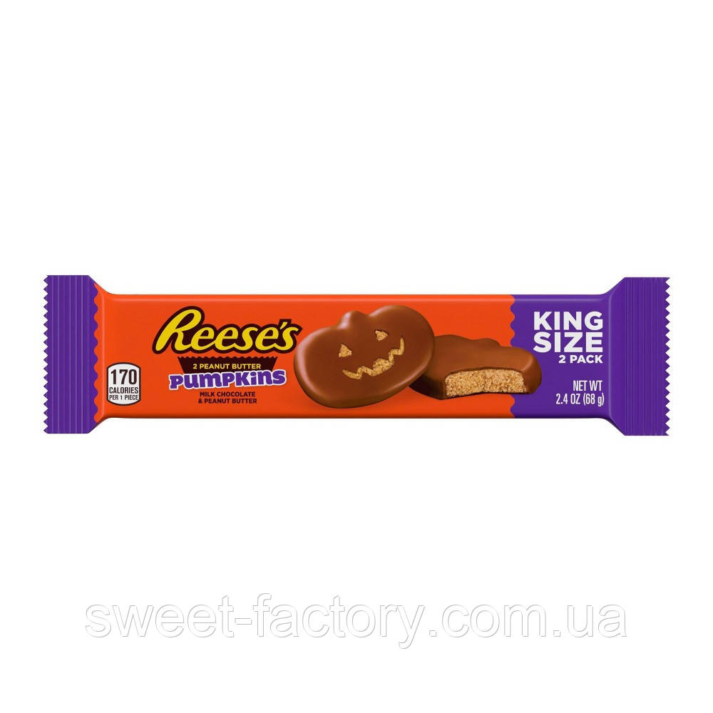 Батончики Reese's Peanut Butter Halloween Pumpkins Milk Chocolate 68g