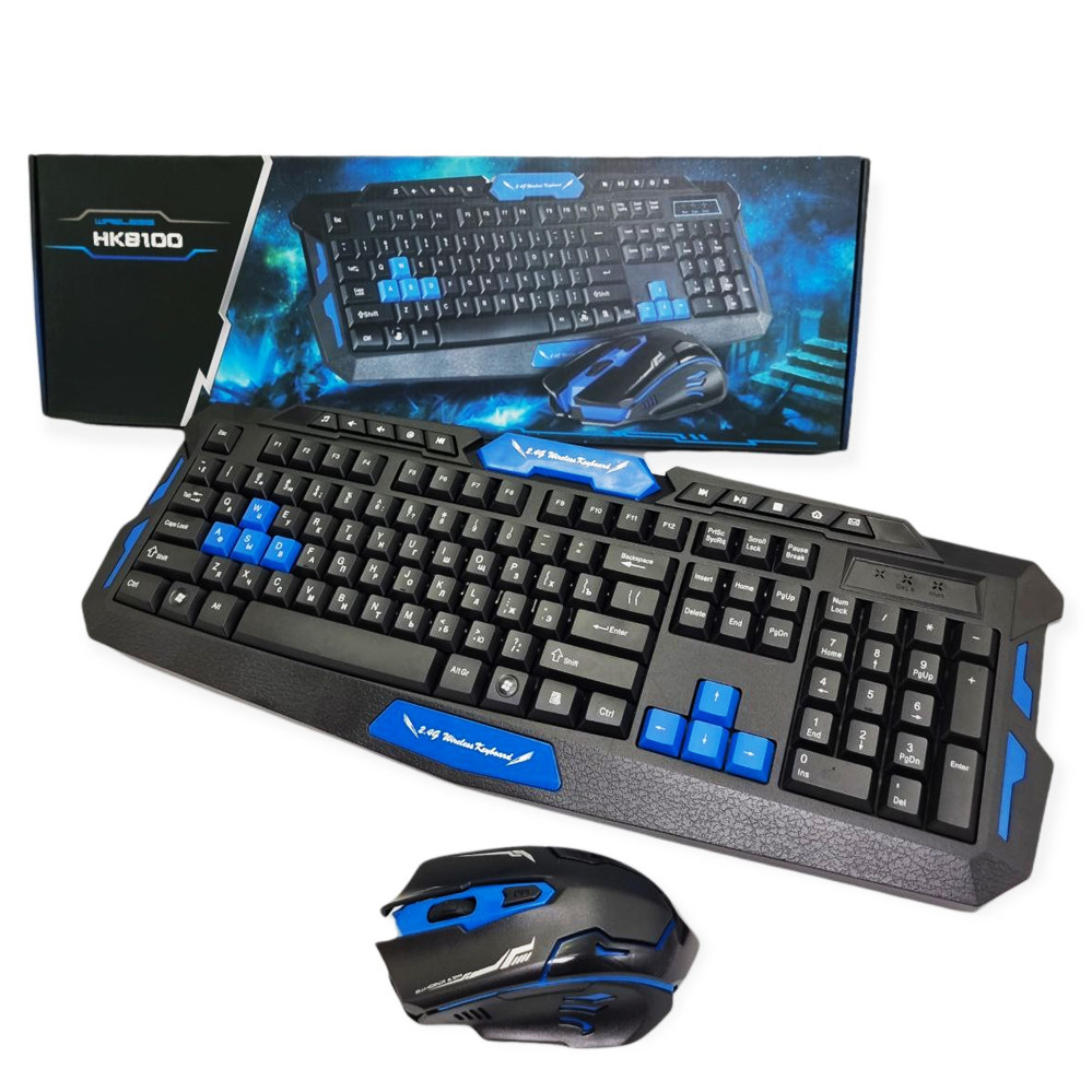 Игровая Беспроводная Клавиатура и Мышь HK8100 Универсальная Блютуз ...