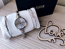 Подарунковий набір годинник з двома браслетами DISU silver. Подарункові набори