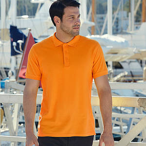 Жовтогаряча чоловіча сорочка поло Premium