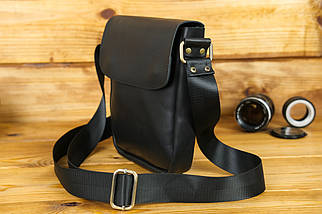 Чоловіча сумка Томас з натуральної шкіри колір Чорний, фото 4