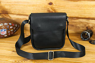 Чоловіча сумка Томас з натуральної шкіри колір Чорний, фото 2