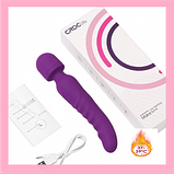 Вібратор двосторонній мікрофон з підігрівом, інтимні іграшки для жінок, фото 2