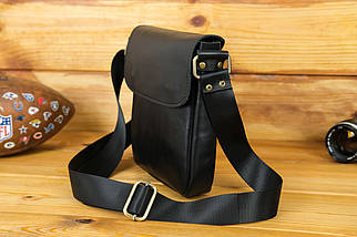 Чоловіча сумка Томас з натуральної шкіри колір Чорний, фото 3