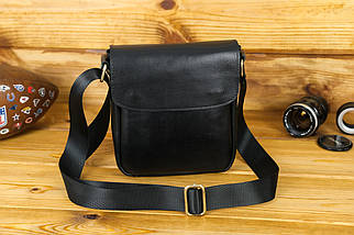 Чоловіча сумка Томас з натуральної шкіри колір Чорний, фото 2