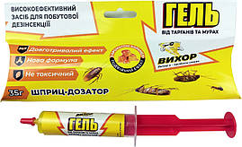 Шприц-гель від тарганів Вихор із запахом карамелі 35 г.