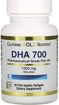 California Gold Nutrition DHA 700 Fish Oil  30 капсул (4384303849)