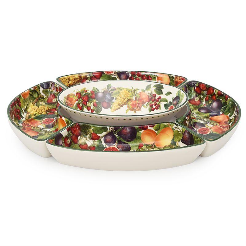 Менажниця з кераміки з малюнком на 5 окремих секцій Le Primizie Brandani, фото 1