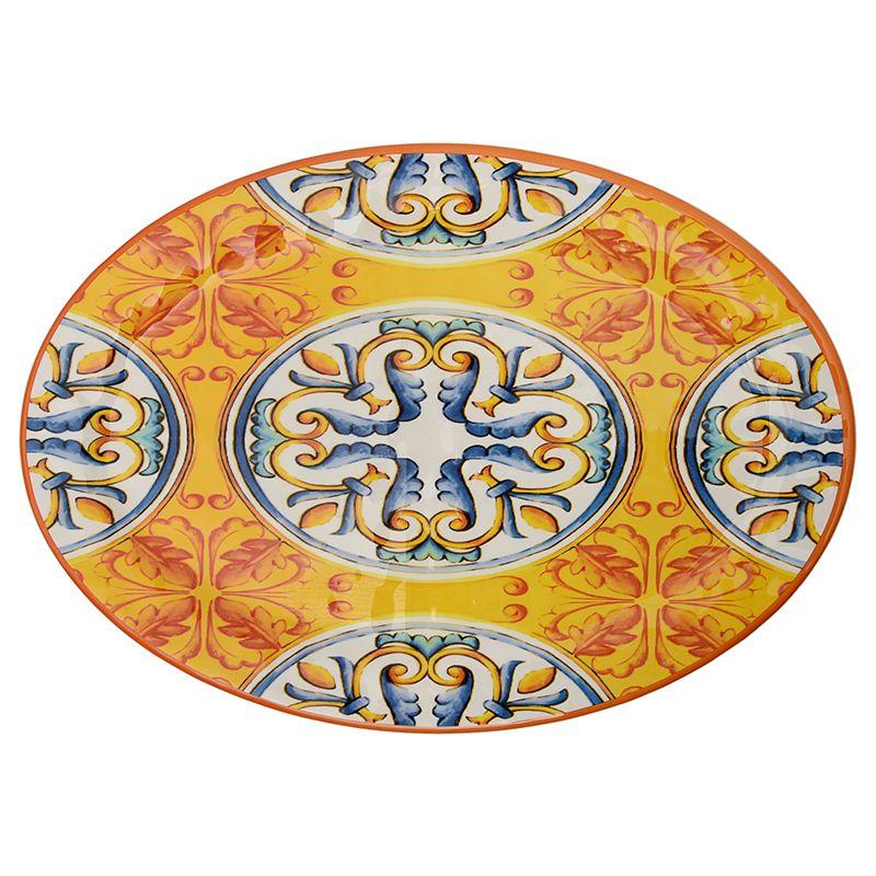 Блюдо велике овальне з різнобарвним візерунком Medicea Brandani, фото 1