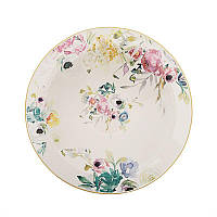 Блюдо из керамики круглое с цветочным принтом в стиле акварели Paradise Brandani