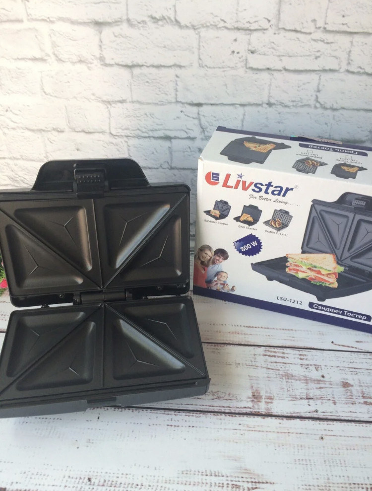 Бутербродниця/сендвічниця/тостер гриль Livstar LSU -1212, фото 1