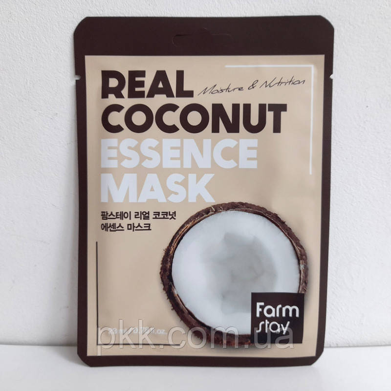 Тканевая маска для лица увлажняющая с экстрактом кокоса FarmStay Real Real Coconut 23 мл