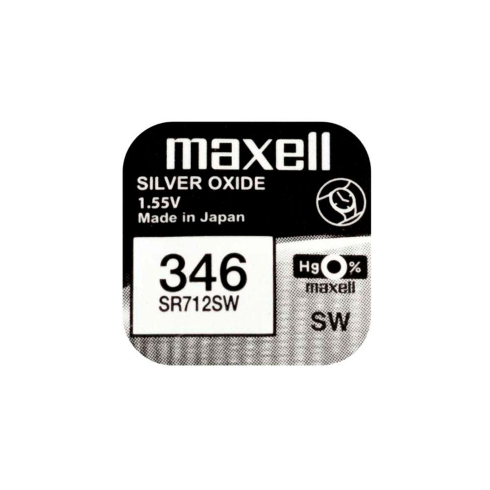 Годинникова батарейка 346 / SR 712 SW Maxell Silver Oxide (1.55v) 1шт.