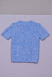 Л- 127 В'язаний витер для дівчинки з коротким рукавом розмір 134 блакитна, фото 2