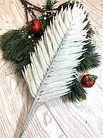 Декоративний лист папороті (білий перламутр 10  штук ), фото 2