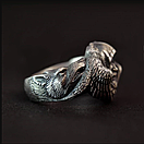 Сталевий перстень кільце чоловіче odin's WOLVES 18 печатка з медичної нержавіючої сталі 316L Один з вовками, фото 4