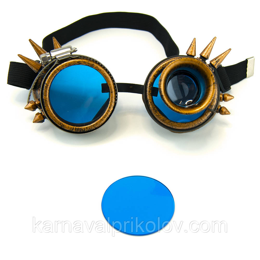 Кольорове скло до окулярів Стимпанк Гогли PC04 (синє) 1шт