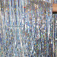 Шторка для фотозони голограма 1х2м (срібна)