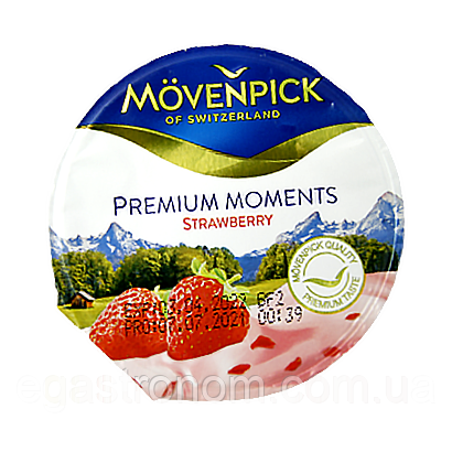 Йогурт полуниця Мовенпік Movenpick strawberry 100g 20шт/ящ (Код: 00-00003673)