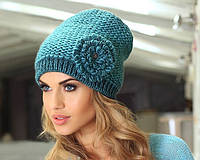 Шапка великої в'язки з внутрішнім відворотом з трикотажного полотна RITA від Kamea.