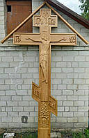 Поклонный крест из дуба резной разных размеров