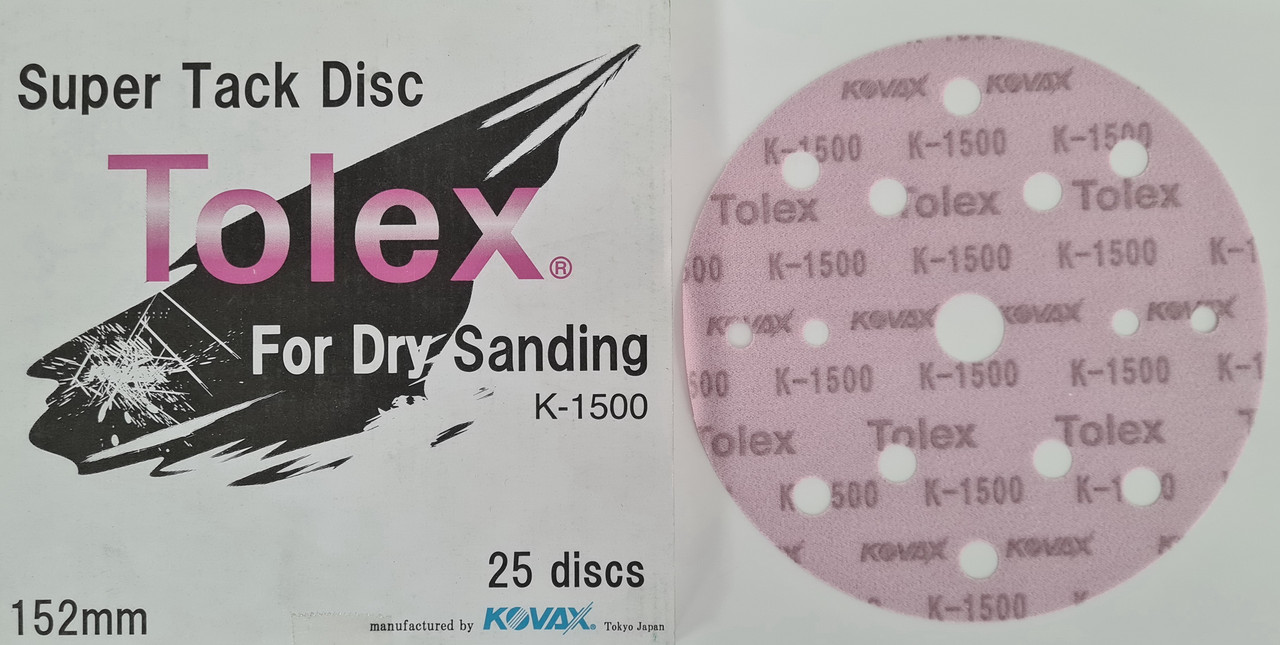 Полірувальні круги KOVAX TOLEX d=152 мм/15 отв. (уп.- 25 шт.), Р1500, Японія
