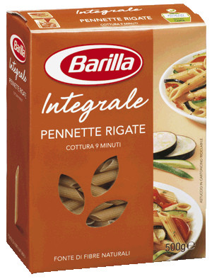 Макарони твердих сортів Barilla Pennette Rigate «Integrale», з висівками 500 г.