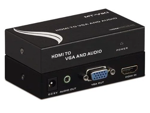 Конвертор HDMI в VGA + аудіо MT-VIKI, гніздо HDMI — гніздо VGA + гніздо 3.5 мм, DC-5V (MT-HV01), фото 1