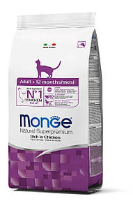 Сухий корм Monge Cat Adult для дорослої кішки 1-7 років, з куркою 1.5КГ