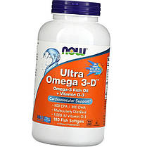Омега 3 NOW Ultra Omega 3-D 180 гел капс, фото 2