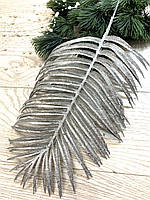 Лист пальмы большой - серебро ( 53 см )