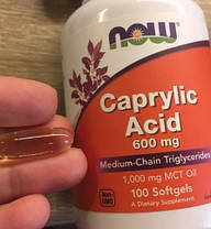 Каприлова кислота NOW Caprylic Acid 100 капс, фото 5