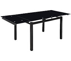 Стіл обідній Венді ніжки метал Чорний, стільниця скло Чорне 80/130*65 см (Мікс-Мебель ТМ)