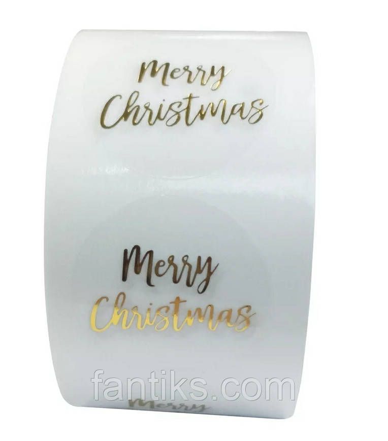 Набір наклейок / стікерів / етикеток для різдвяних подарунків "Merry Christmas" - ​​50 шт, фото 1