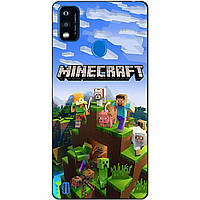 Силіконовий бампер чохол для ZTE Blade A51 з малюнком Minecraft