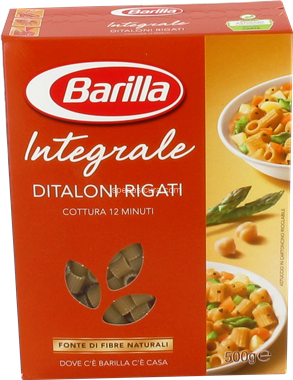 Макарони твердих сортів Barilla Ditaloni Rigati «Integrale», з висівками 500 г.