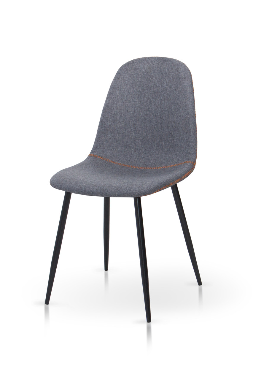 Стілець обідній Ember-F каркас чорний тканина сіра (Мікс-Мебель ТМ)