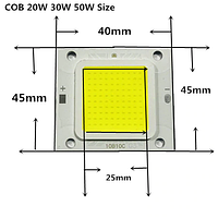 №124 Светодиод 30 ватт 6000К матрица 30w для прожектора 30w 30-36v (толстый алюминь)