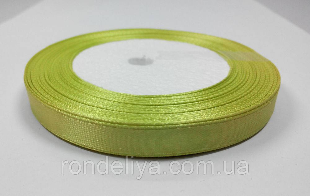 Стрічка атлас 1 см світло-оливковий, фото 1