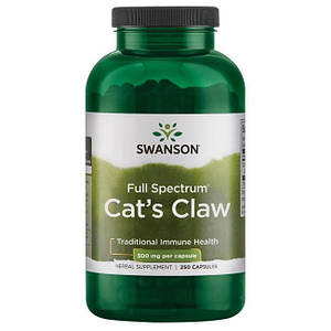 Кора котячого кігтя Swanson Cat's Claw 500 мг 250 капс.