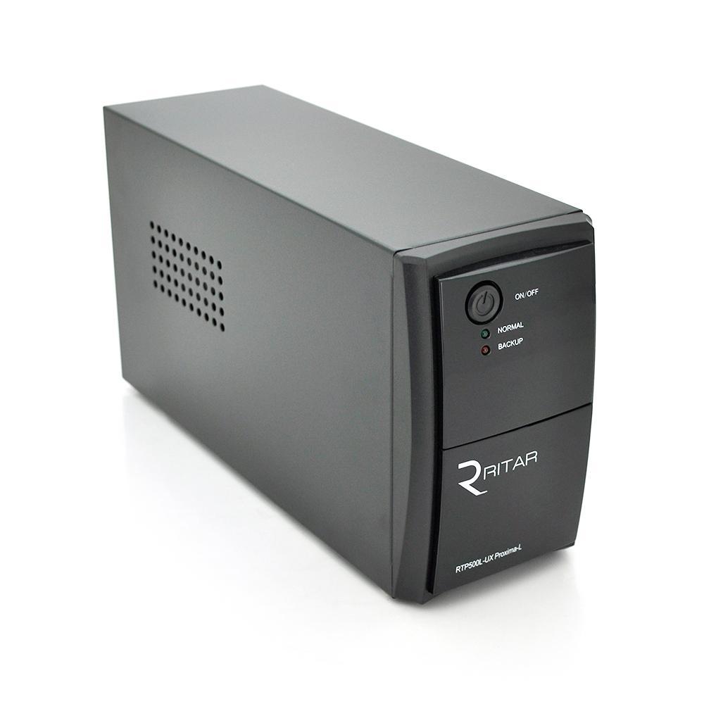 ДБЖ Ritar RTP500L-UX-IEC (300W) Proxima-L, LED, AVR, 3st, USB, 4xIEC-320 C14, 145-290Vac, 1x12V4.5Ah, plastik Case (314 x 97 X
