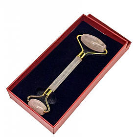 Масажер для обличчя з рожевого кварцу двосторонній