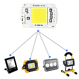 №57 Smart IC LED 50w 220V 3000K 1mm. Светодиод 50 ватт 220 вольт LED матрица 50w с драйвером на борту, фото 5